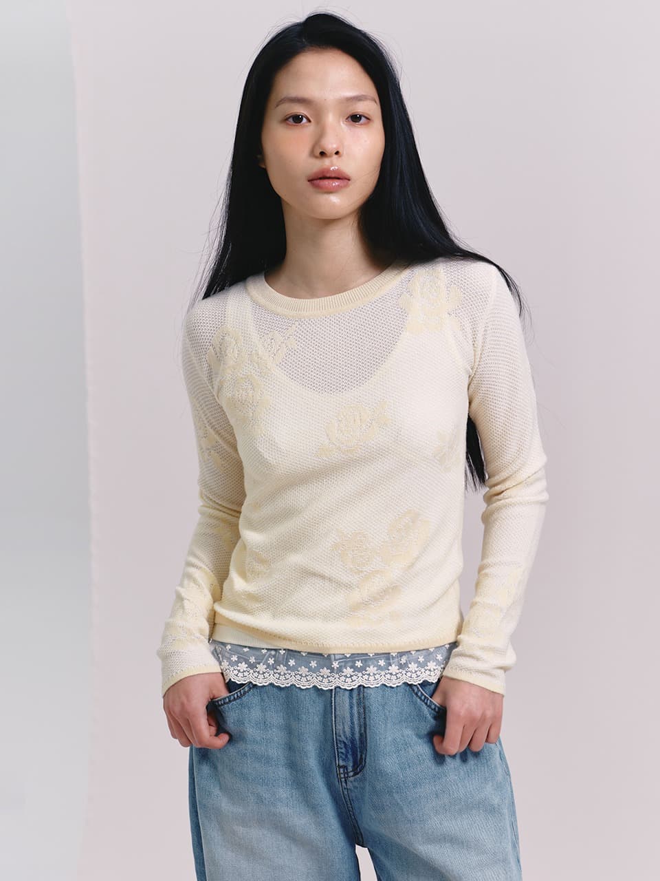 ROSE JACQUARD KNIT (CREAM)