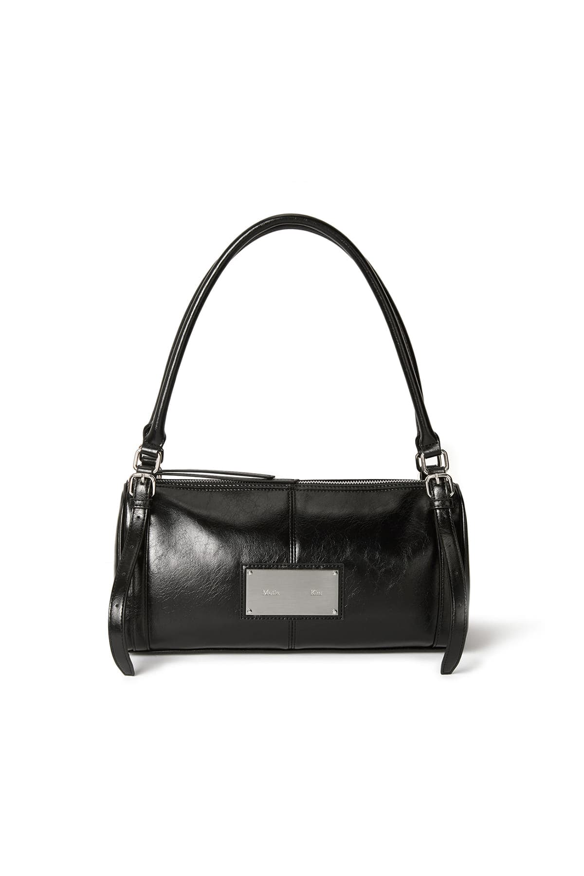 BUCKLE STRAP SHOULDER BAG IN BLACK