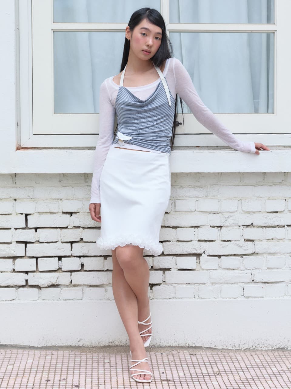 DOUBLE LAYER LACE SKIRT (WHITE)