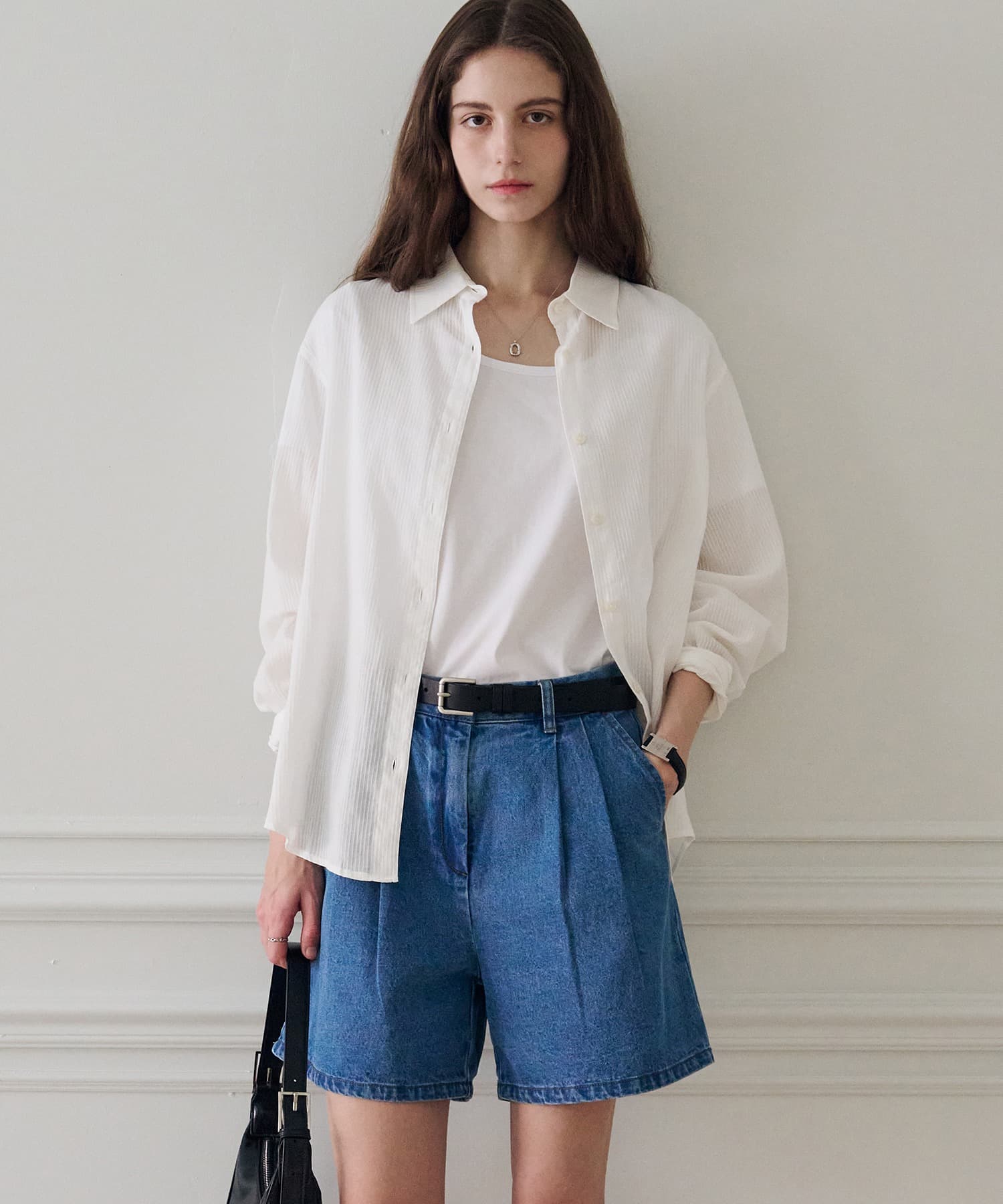 스내피 웨이퍼 코튼 셔츠 [WHITE]
