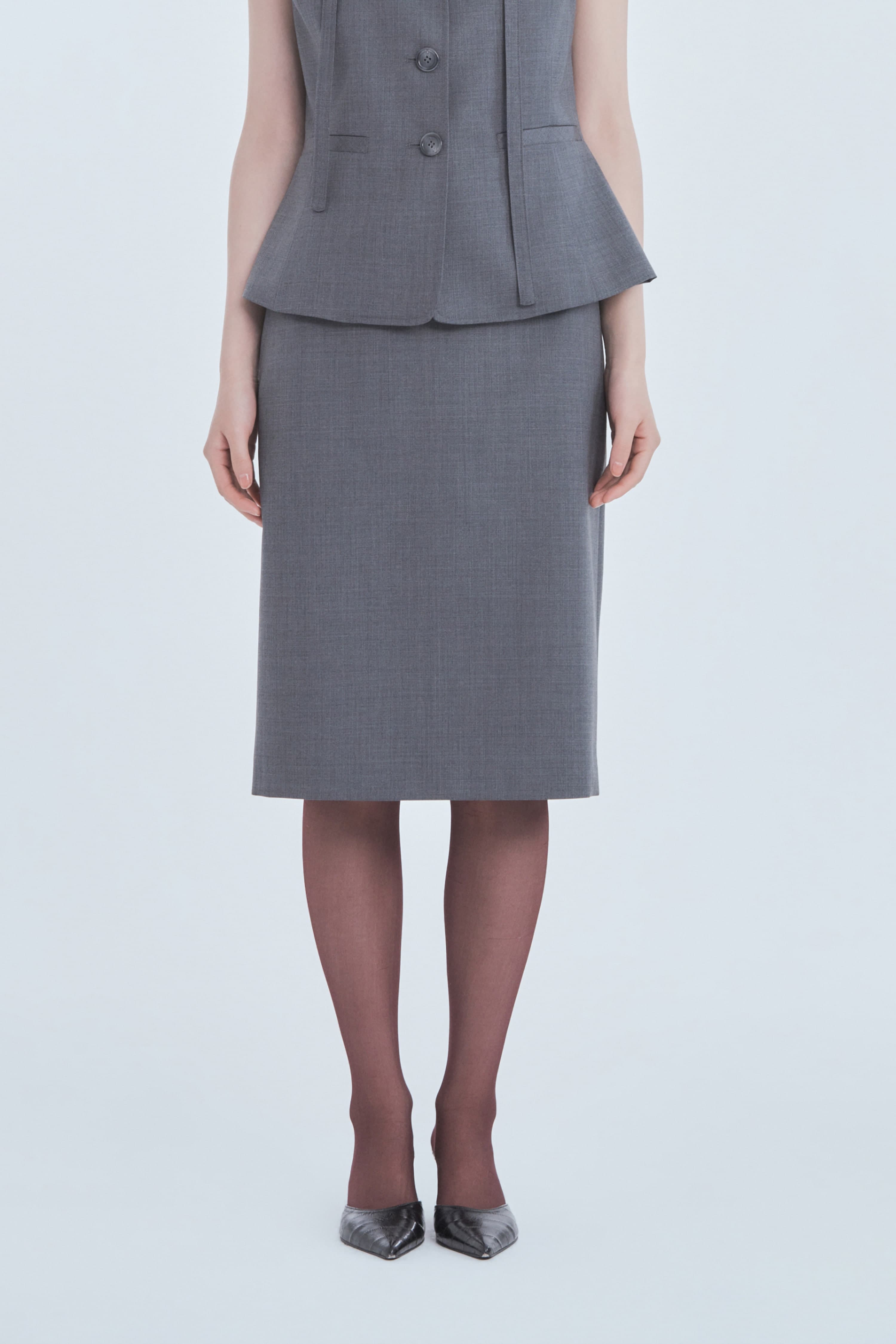 MAC Suit Midi Skirt - Grey