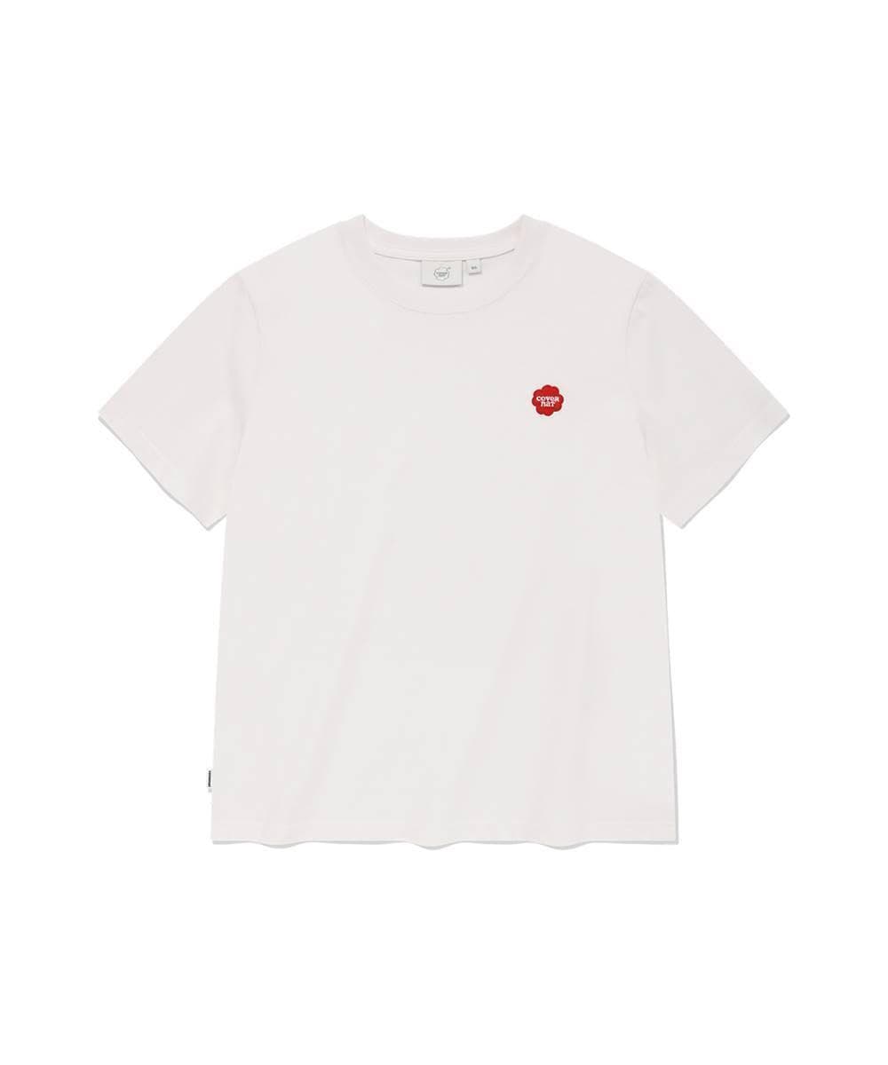 우먼 스몰 클로버하트 티셔츠 White