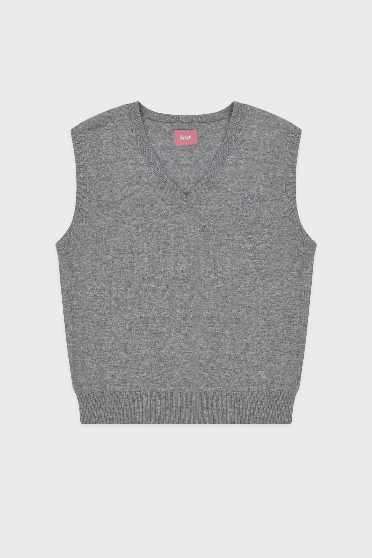 Sinoon Plain Knit Vest (Grey)