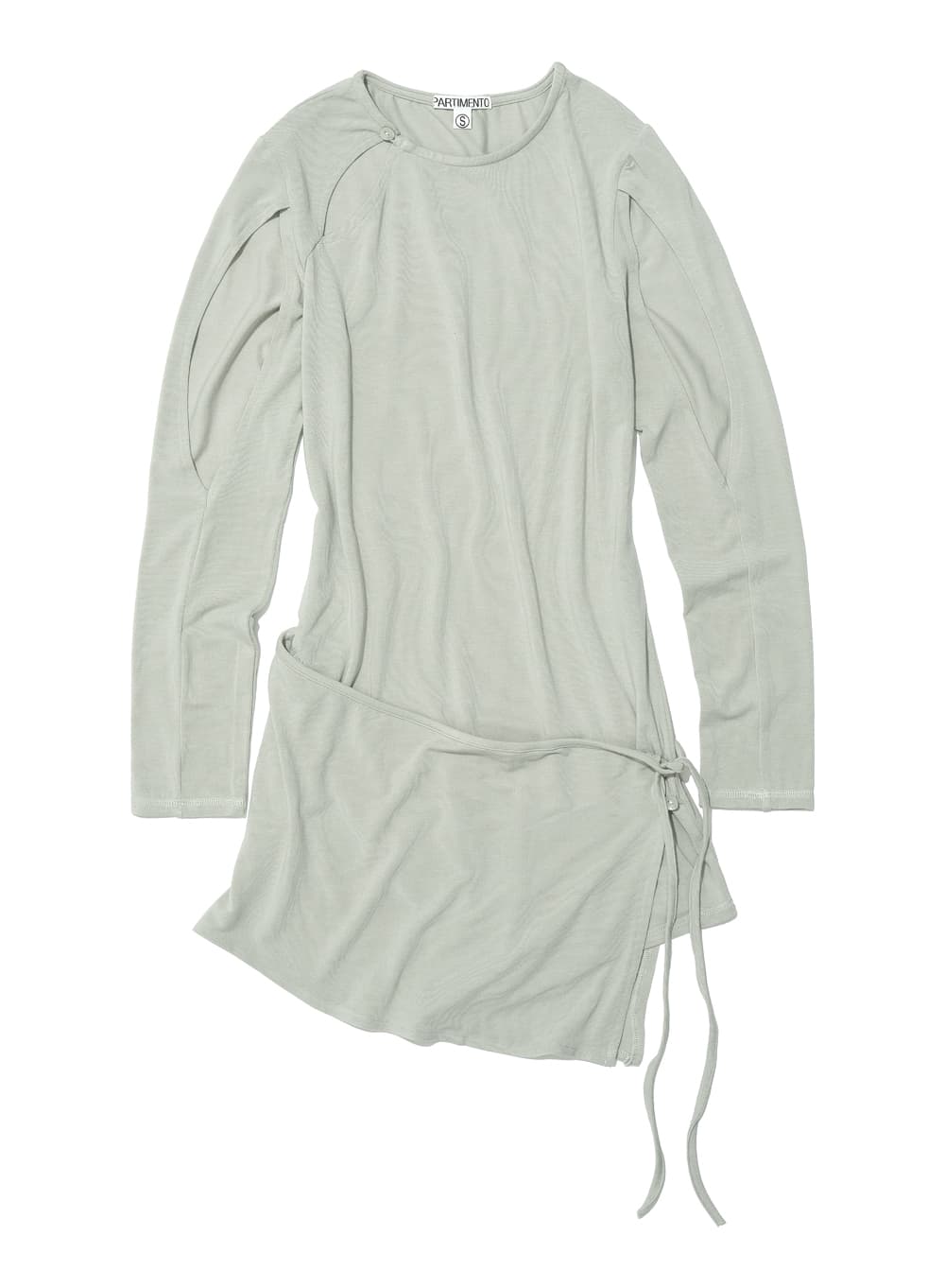 MULTIWAY CUT OUT WRAP JERSEY TOP_MINT GREY