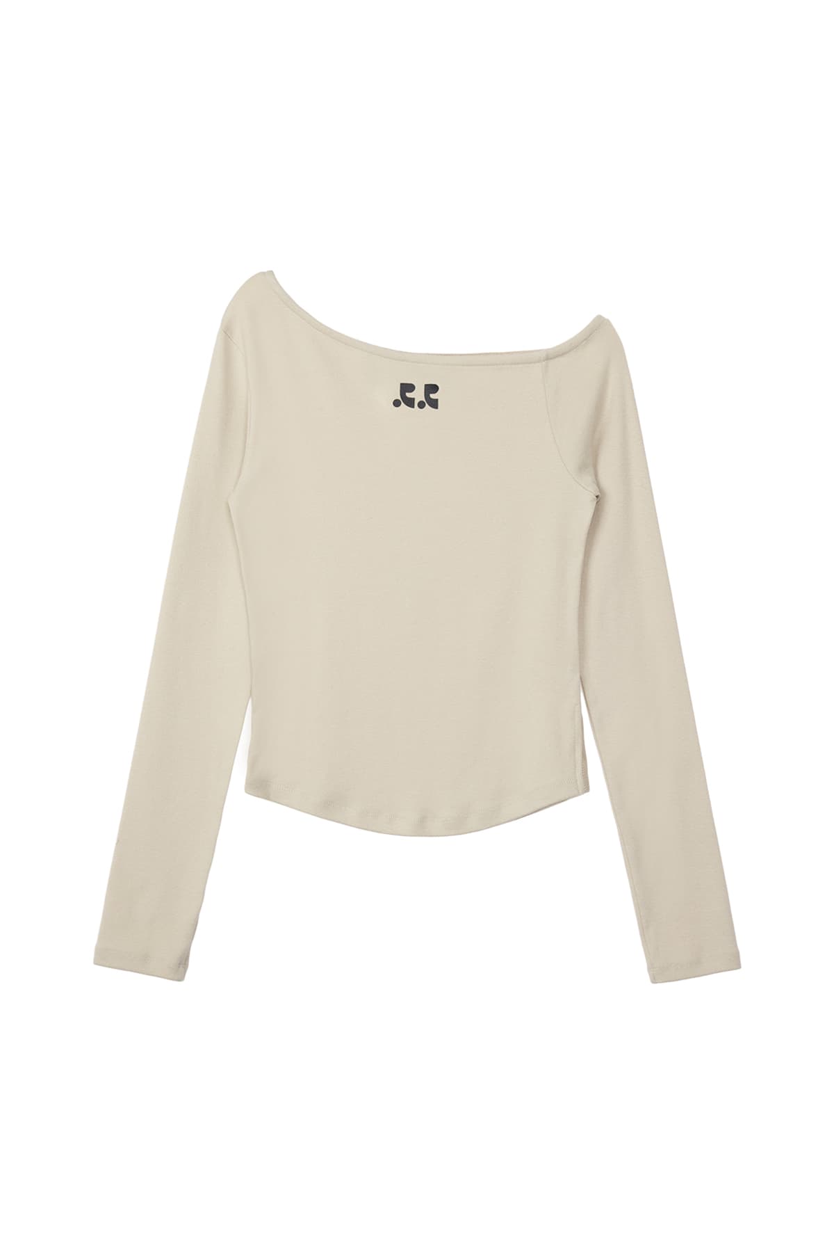 RR ONE SHOULDER LONG SLEEVE TOP - BEIGE
