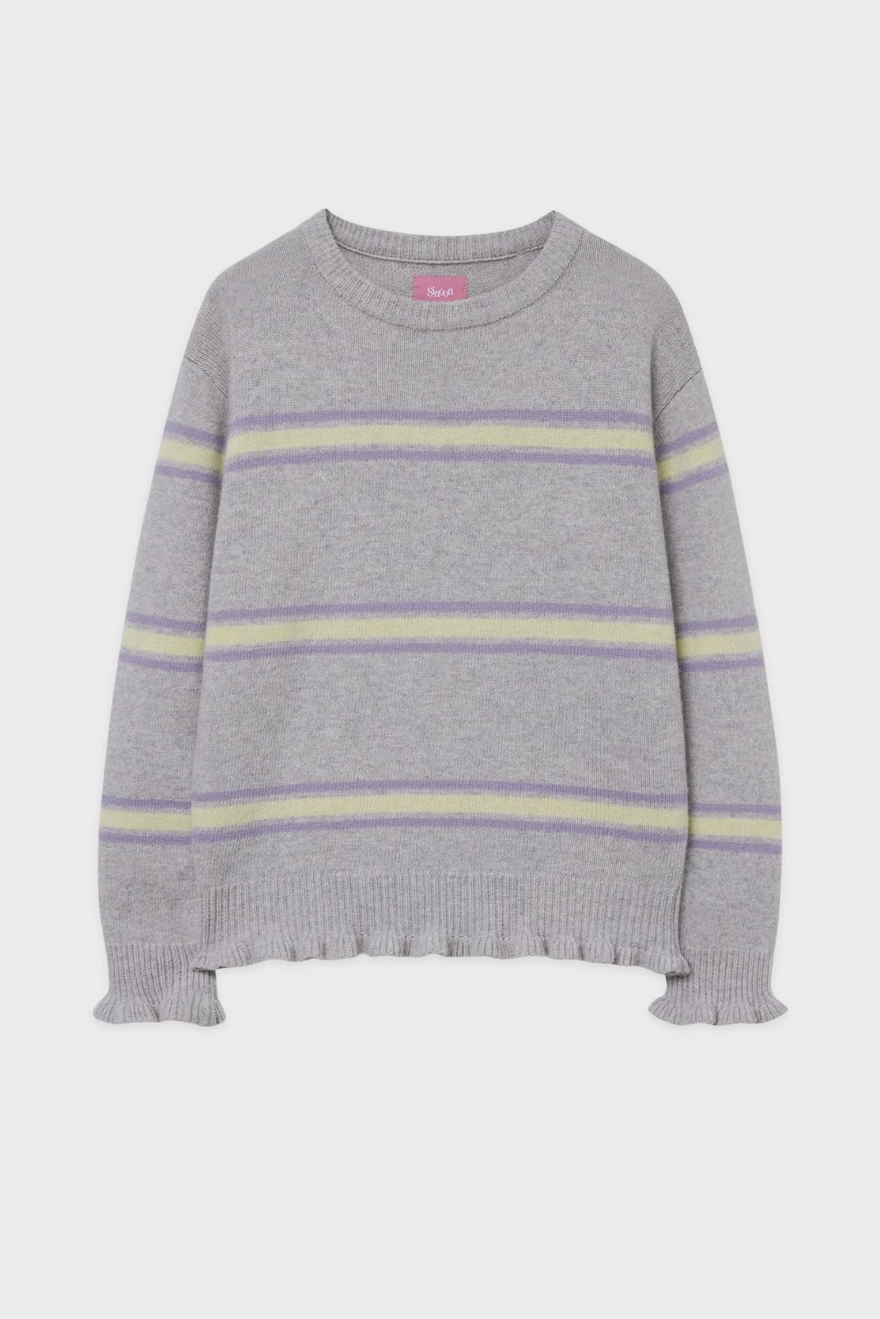 SN Stripe Ruffle Pullover (Grey)