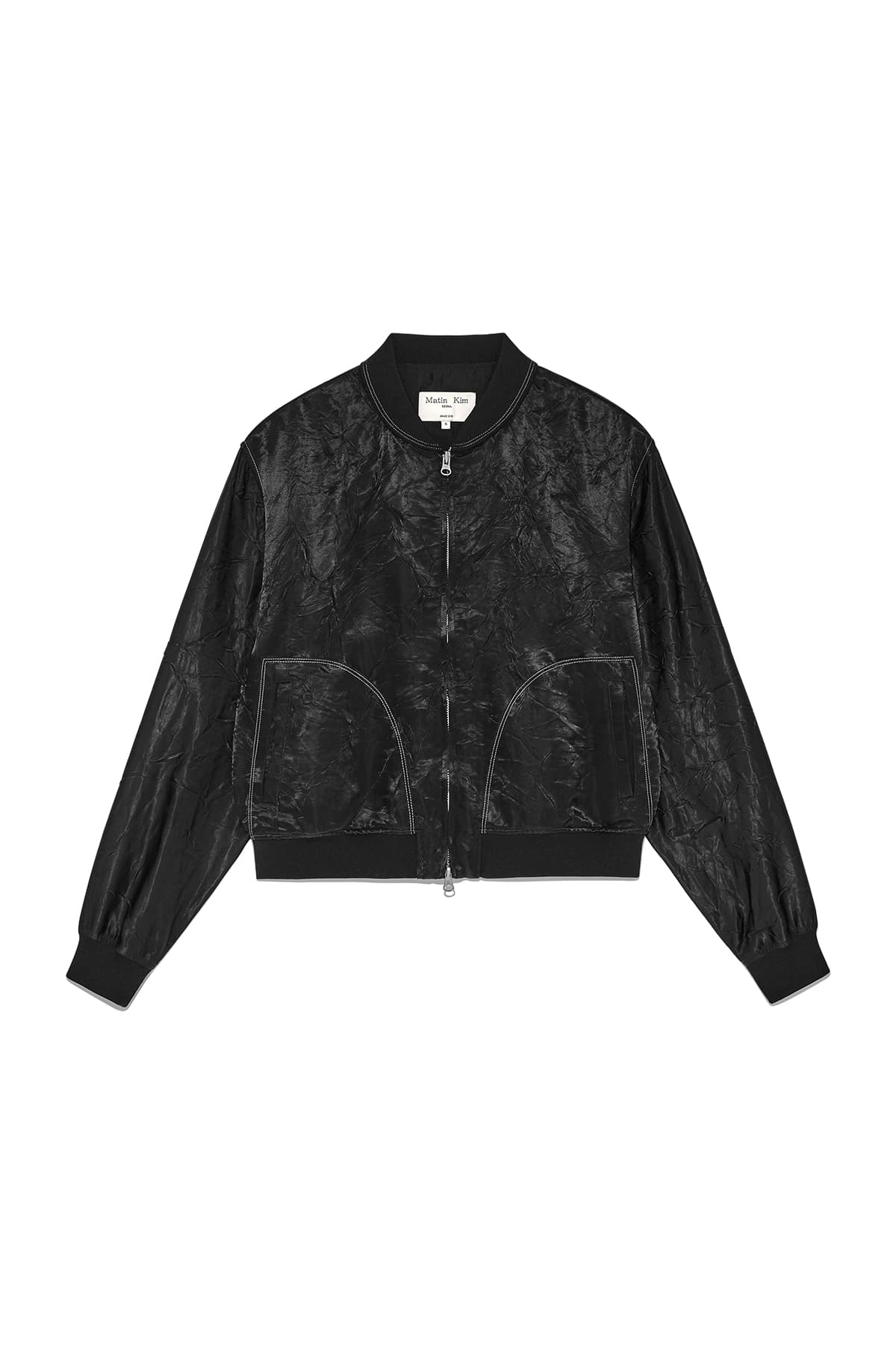 BACK LOGO CRINKLE BLOUSON FOR WOMEN IN BLACK