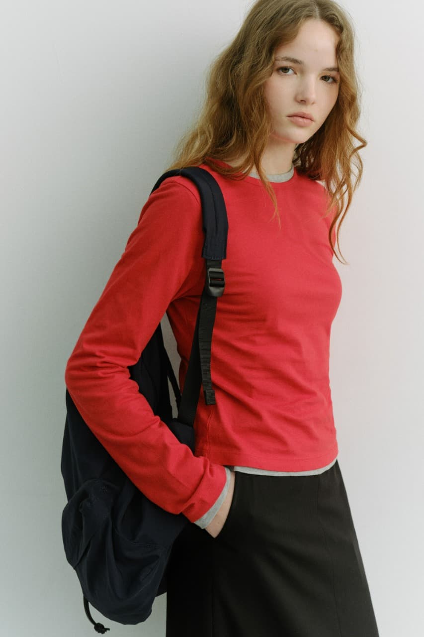ESSENTIAL CREW-NECK T-SHIRT RED_UDTS6A202R2