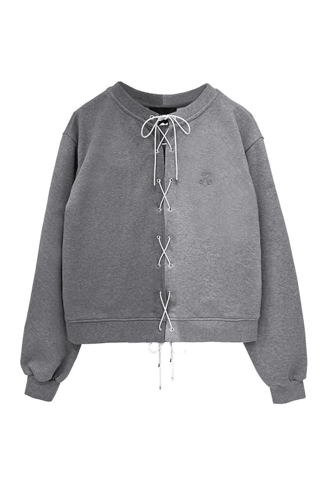 Romantic Cross Tie Sweatshirt (Gray)