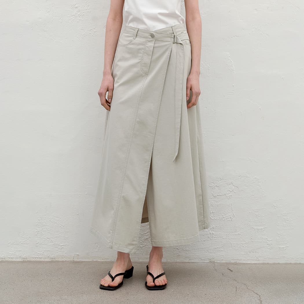 (SK-5015)EIIA UNBALANCED WRAP SKIRT