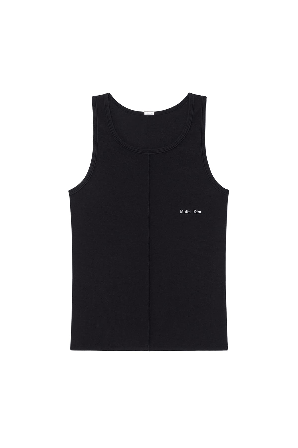 SMALL LOGO PINTUCK SLEEVELESS TOP FOR MEN IN BLACK
