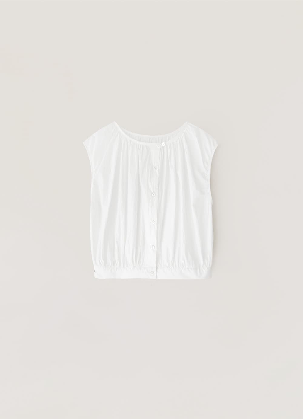 Shirring Volume Blouse - Off White