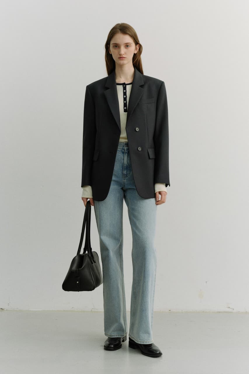 ESSENTIAL 2 BUTTON WOOL BLAZER MIDNIGHT NAVY_UDJA6A202N3
