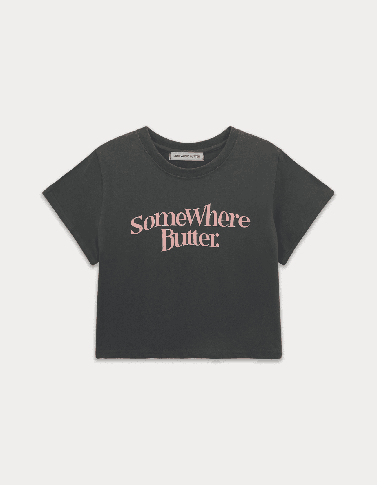 5.18 출고 Wave Logo Crop Top - Charcoal