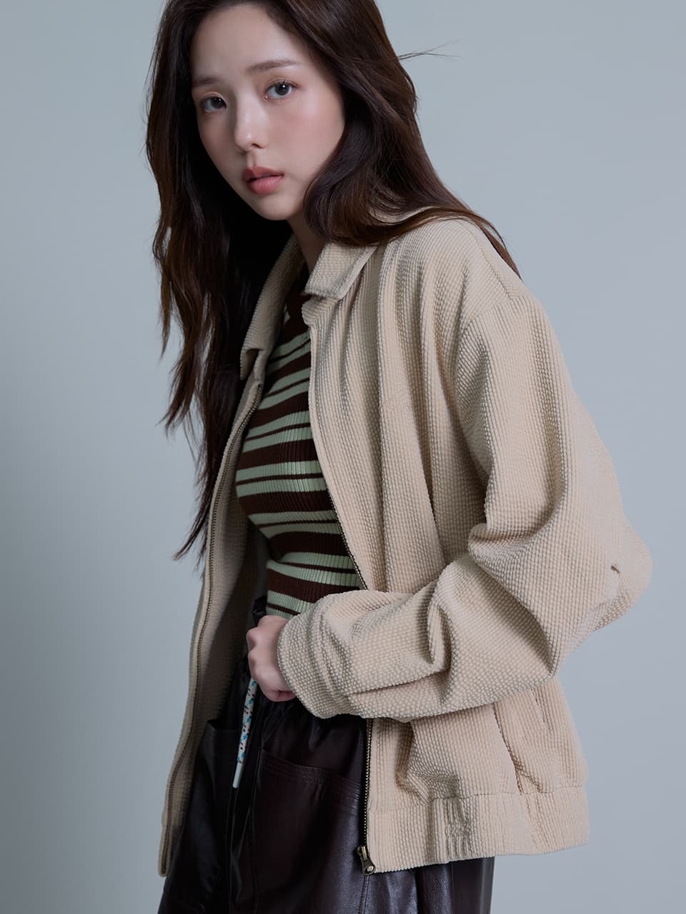 코듀로이 리즈 블루종_2COLORS
