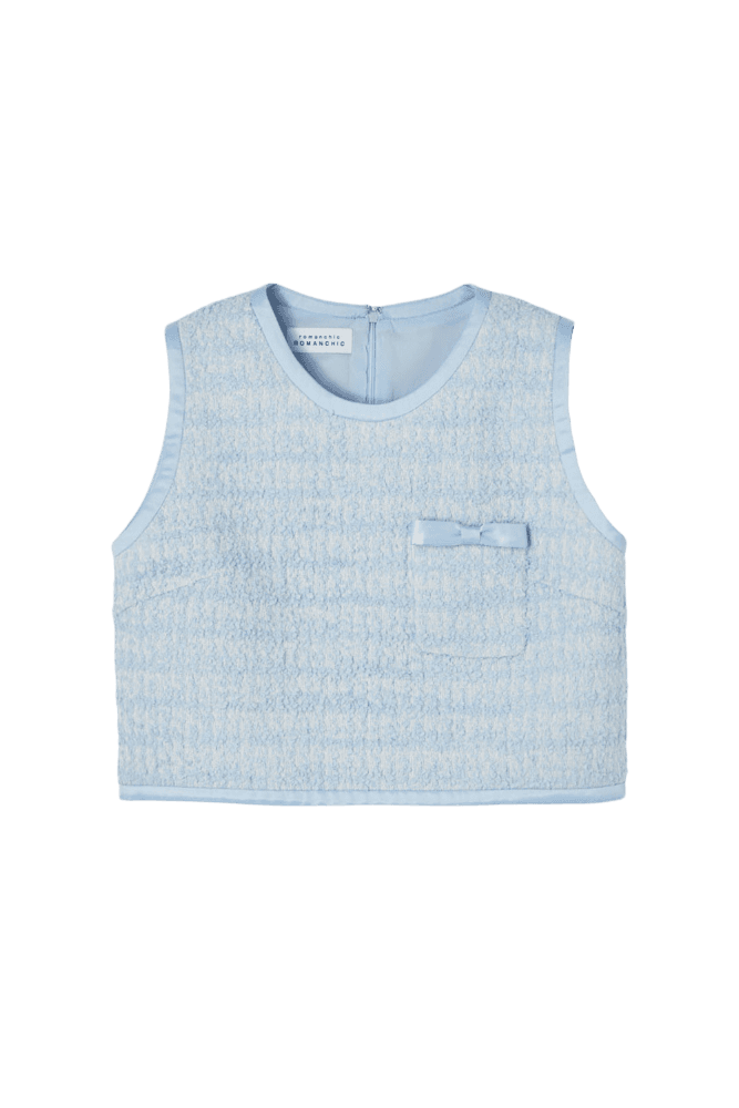 Summer Tweed Crop Top (Sky Blue) 박보영 착용