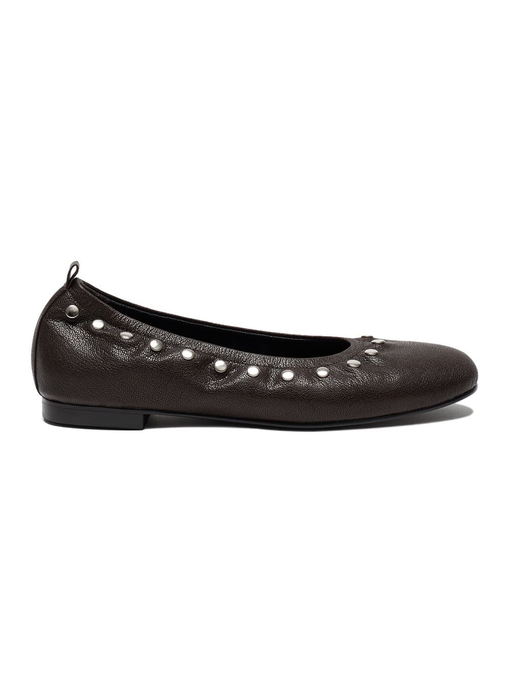 STUDDED POINTED FLAT SHOES_BROWN