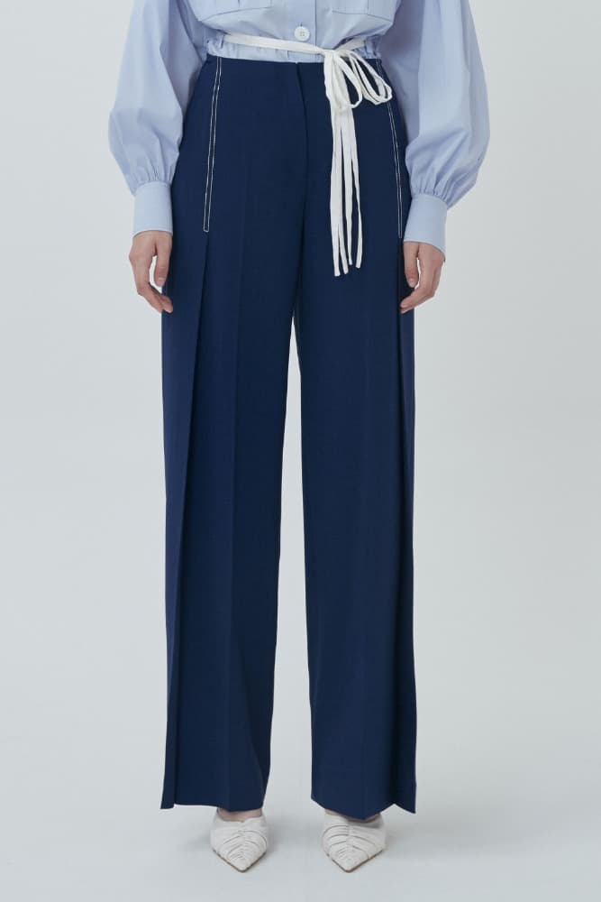Stitch Line Wide Slacks (2Color)