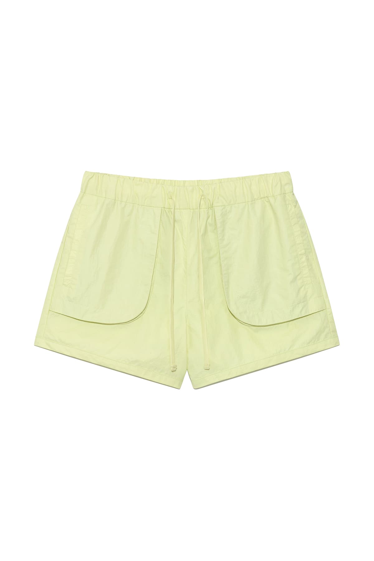 OUT POCKET NYLON BANDING SHORTS IN LIME