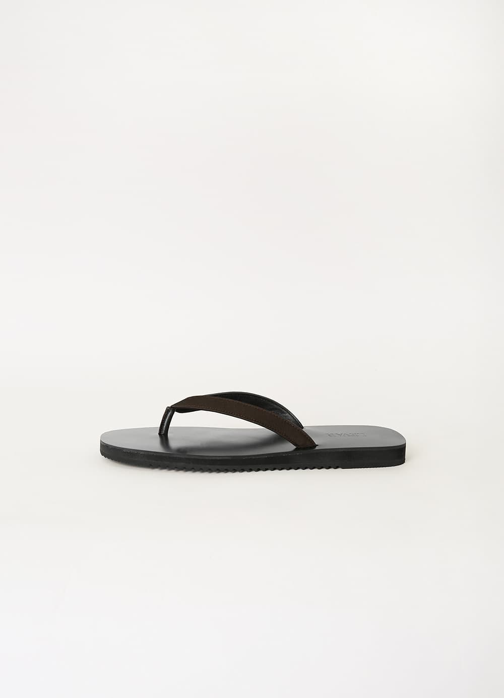 Classic Leather Flat Sandals - Espresso Brown