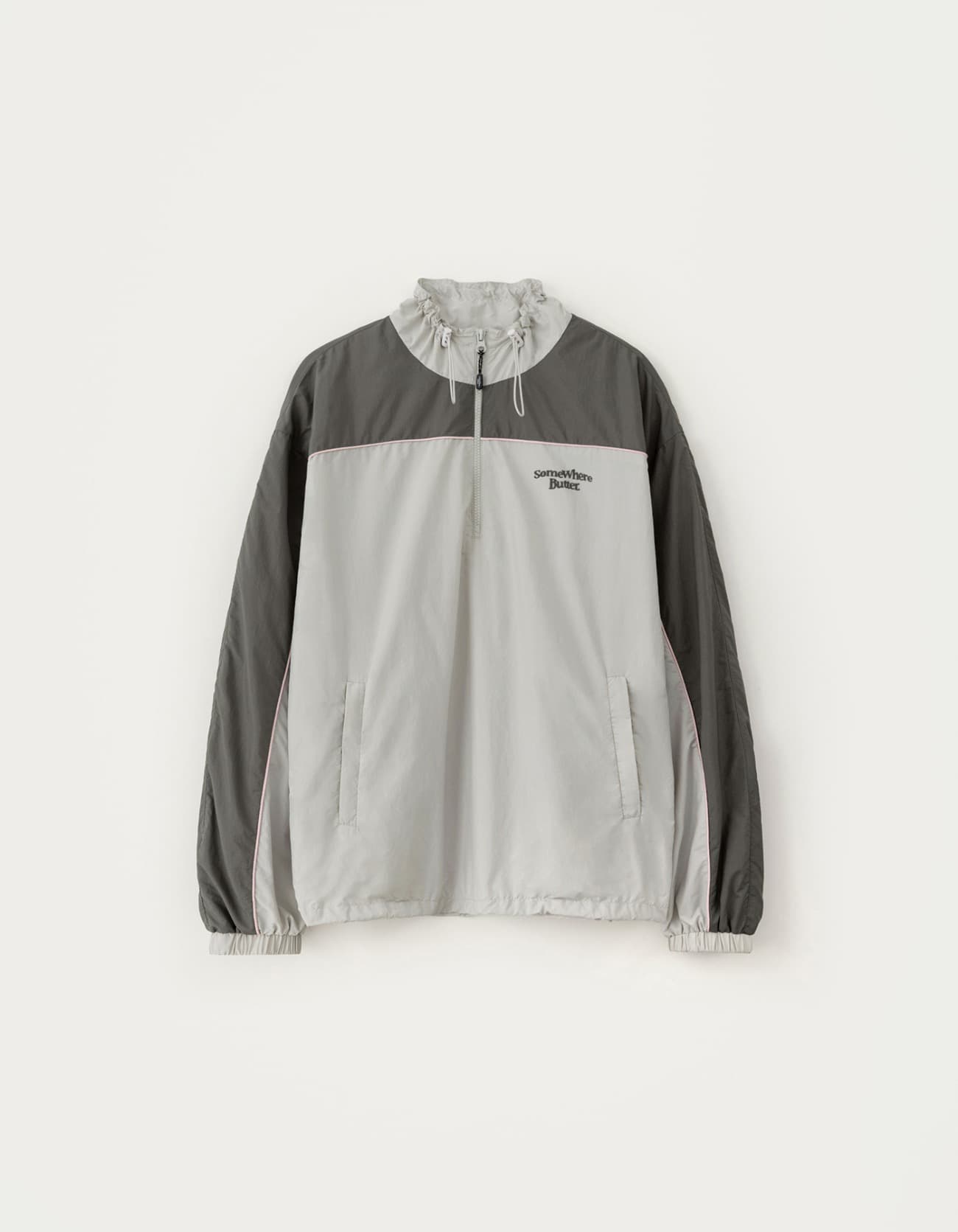 Kota Nylon Anorak - Light Grey/Charcoal