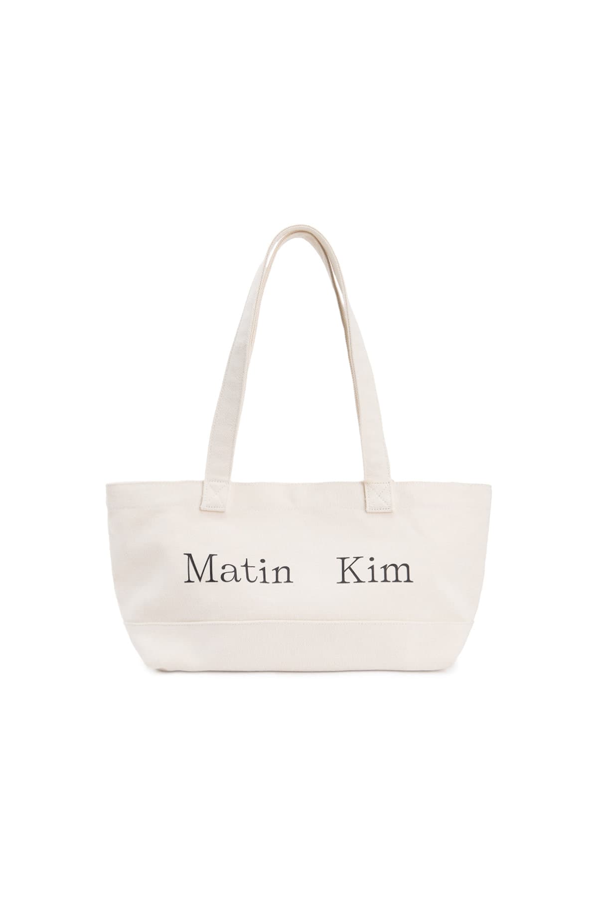 MATIN LOGO CANVAS WIDE SHOULDER BAG IN IVORY