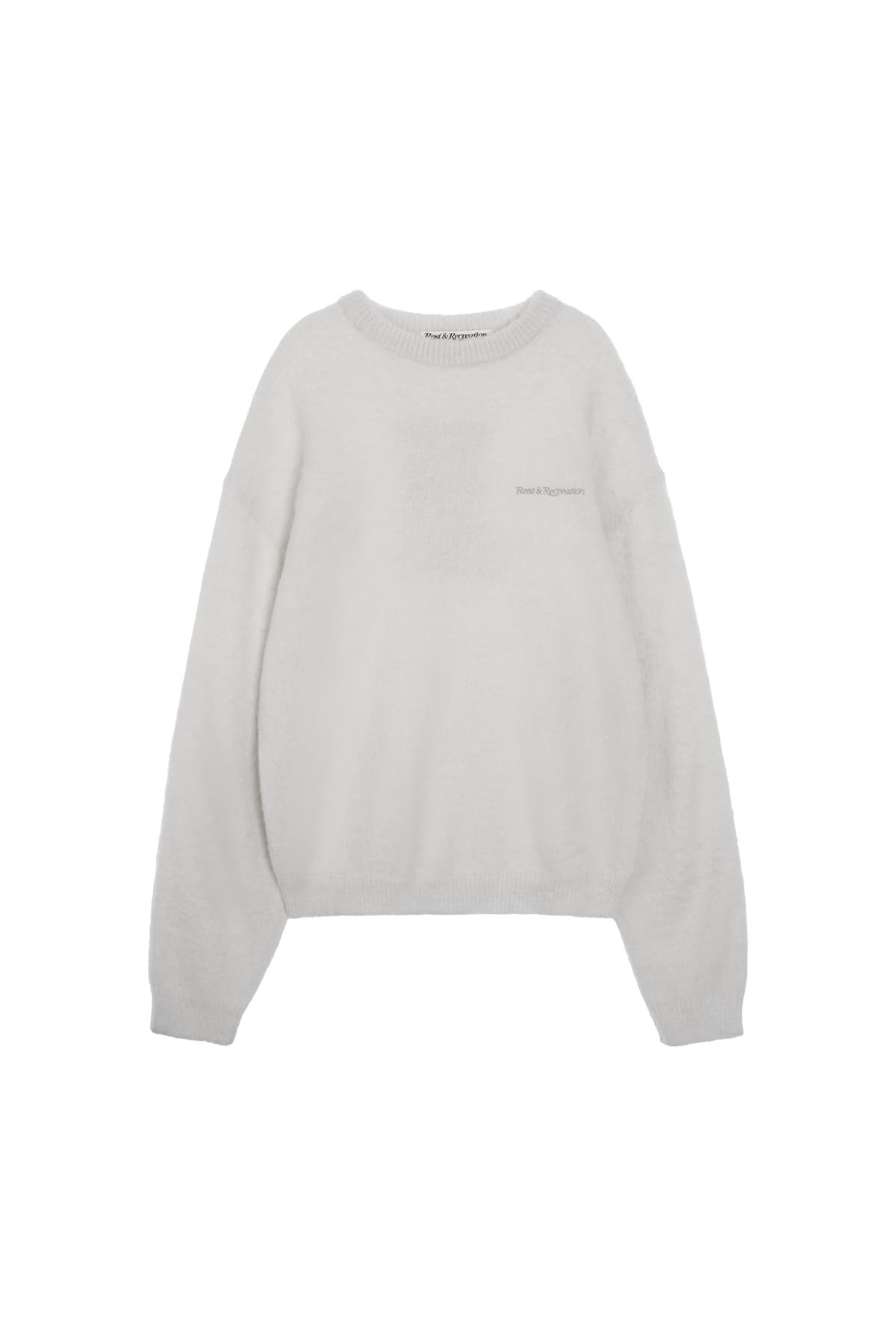 HAIRY JACQUARD KNIT TOP - GREY