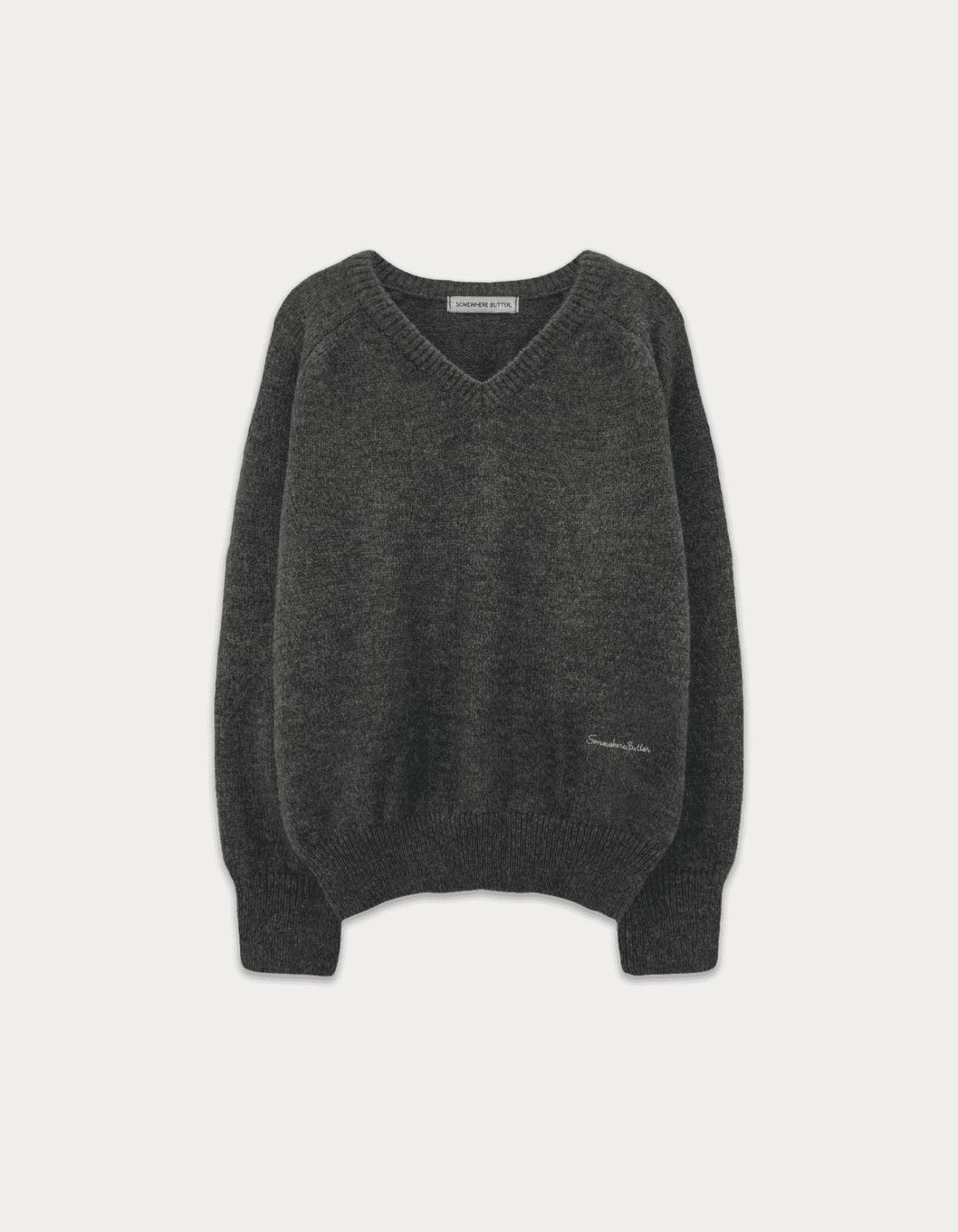 Hazel Alpaca V-Neck Knit - Charcoal