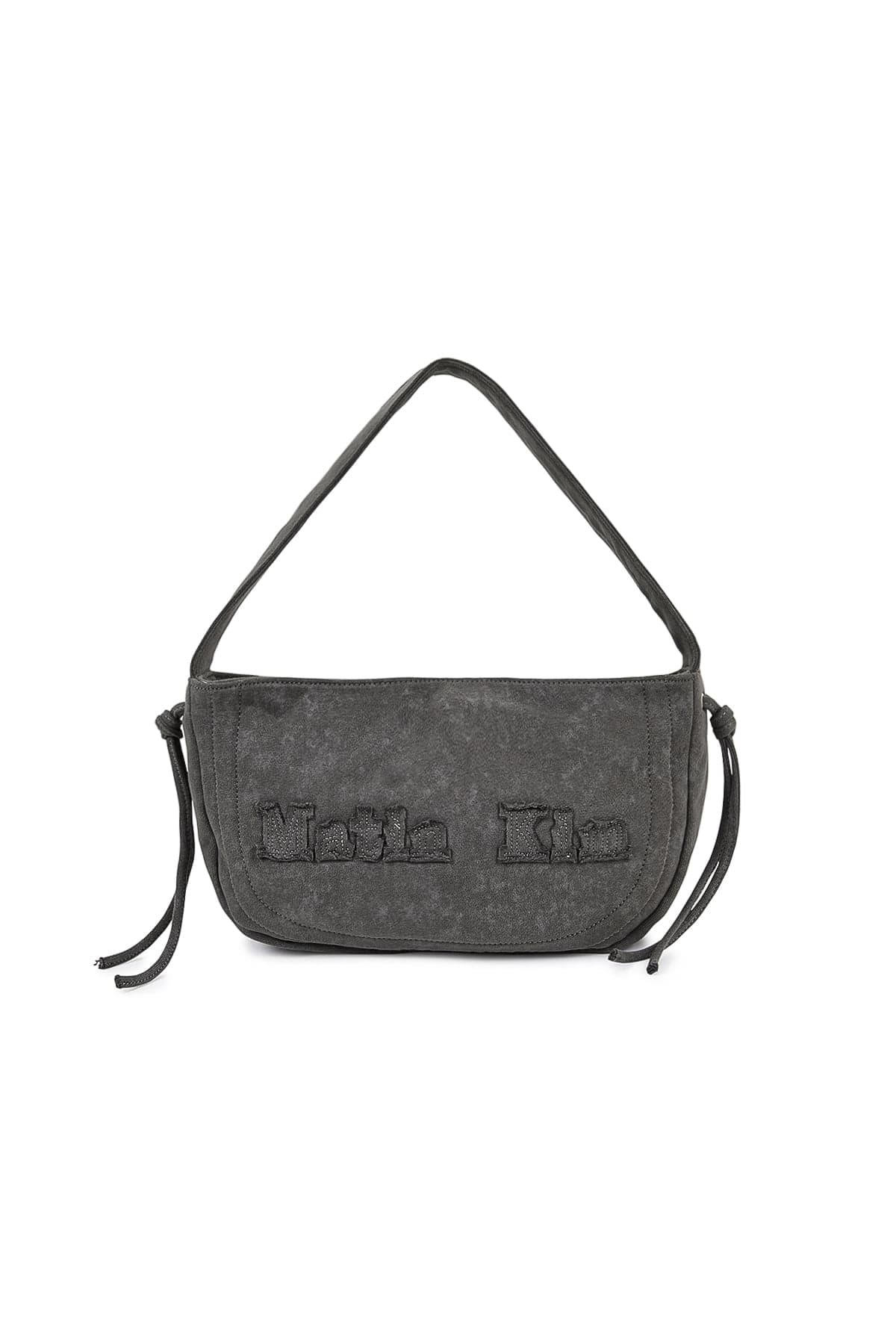 APPLIQUE LOGO JERSEY SHOULDER BAG IN CHARCOAL