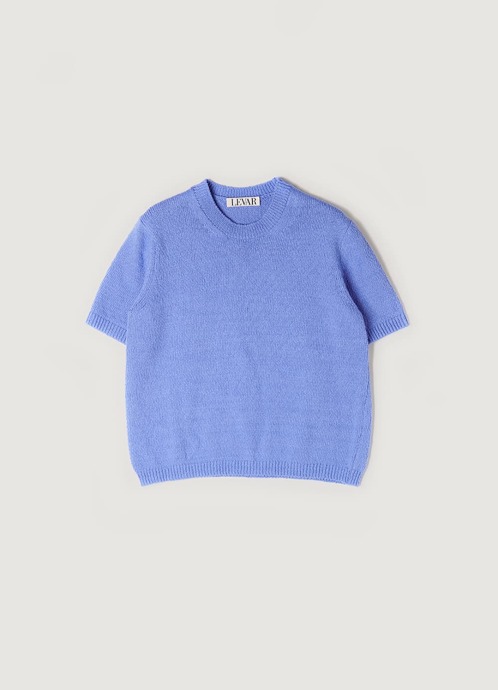 Half-Sleeve Boucle Knit Top - Violet