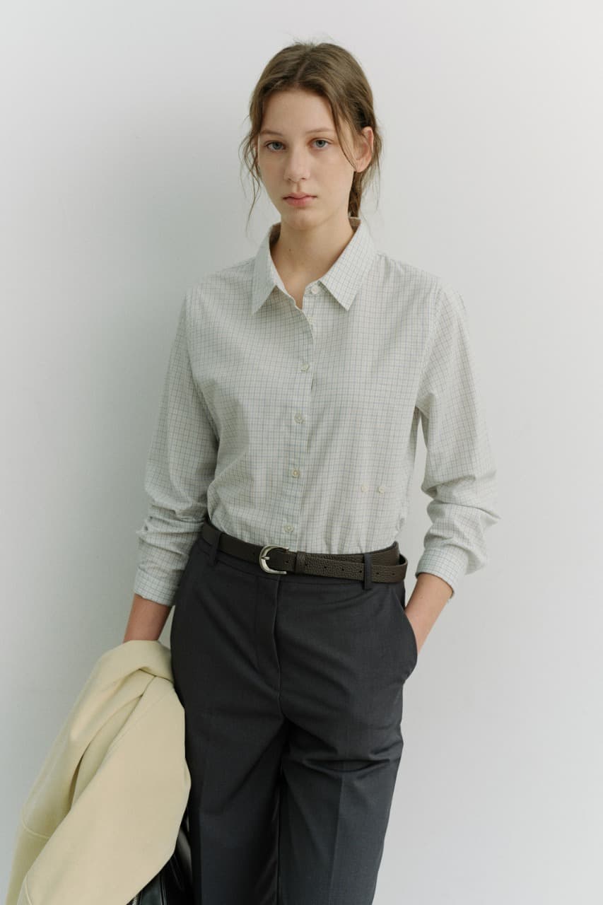 2-WAY ESSENTIAL CHECKED SHIRT SOFT BLUE CHECK_UDSH6A203B1