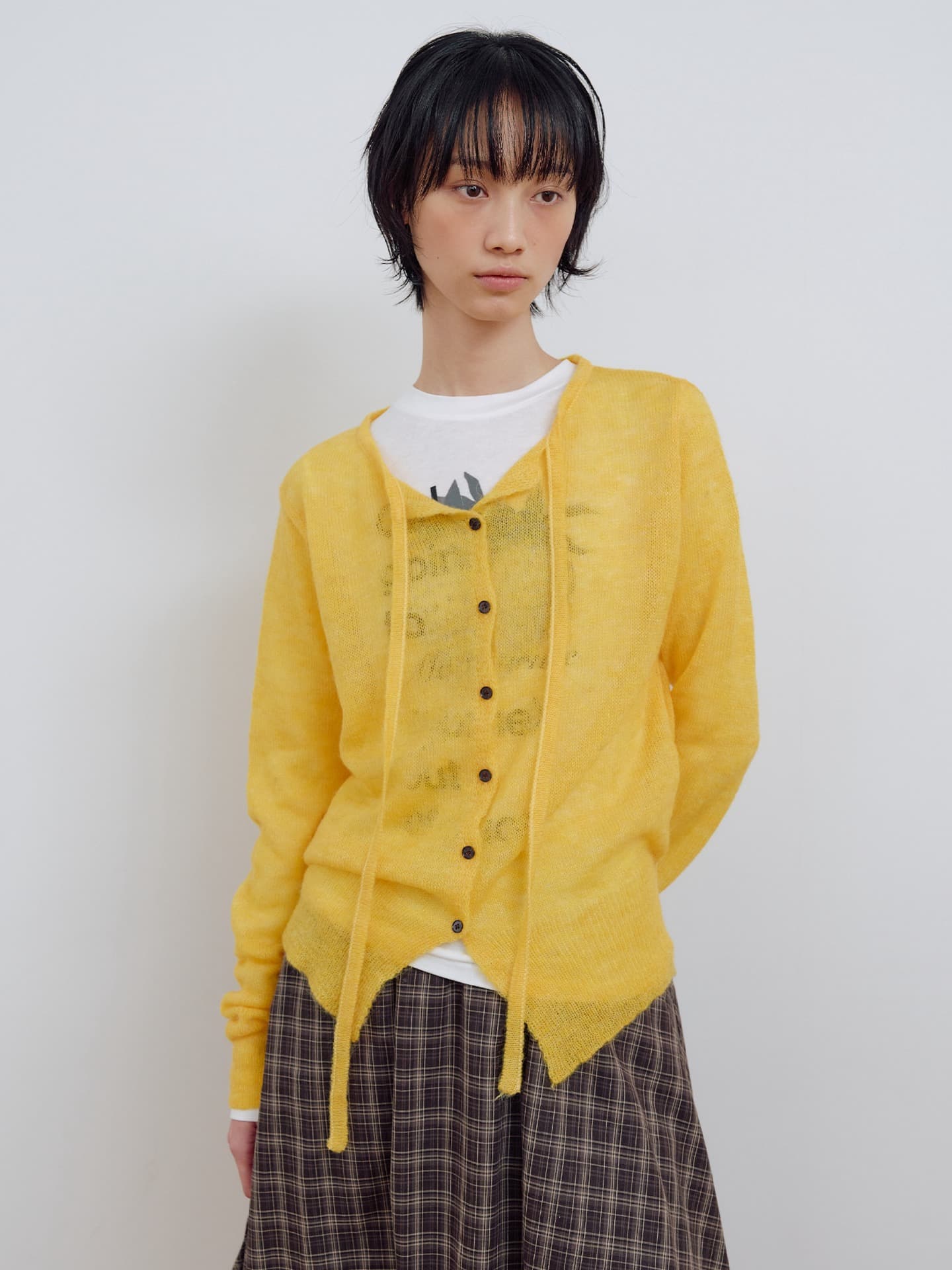 STRING CARDIGAN_YELLOW