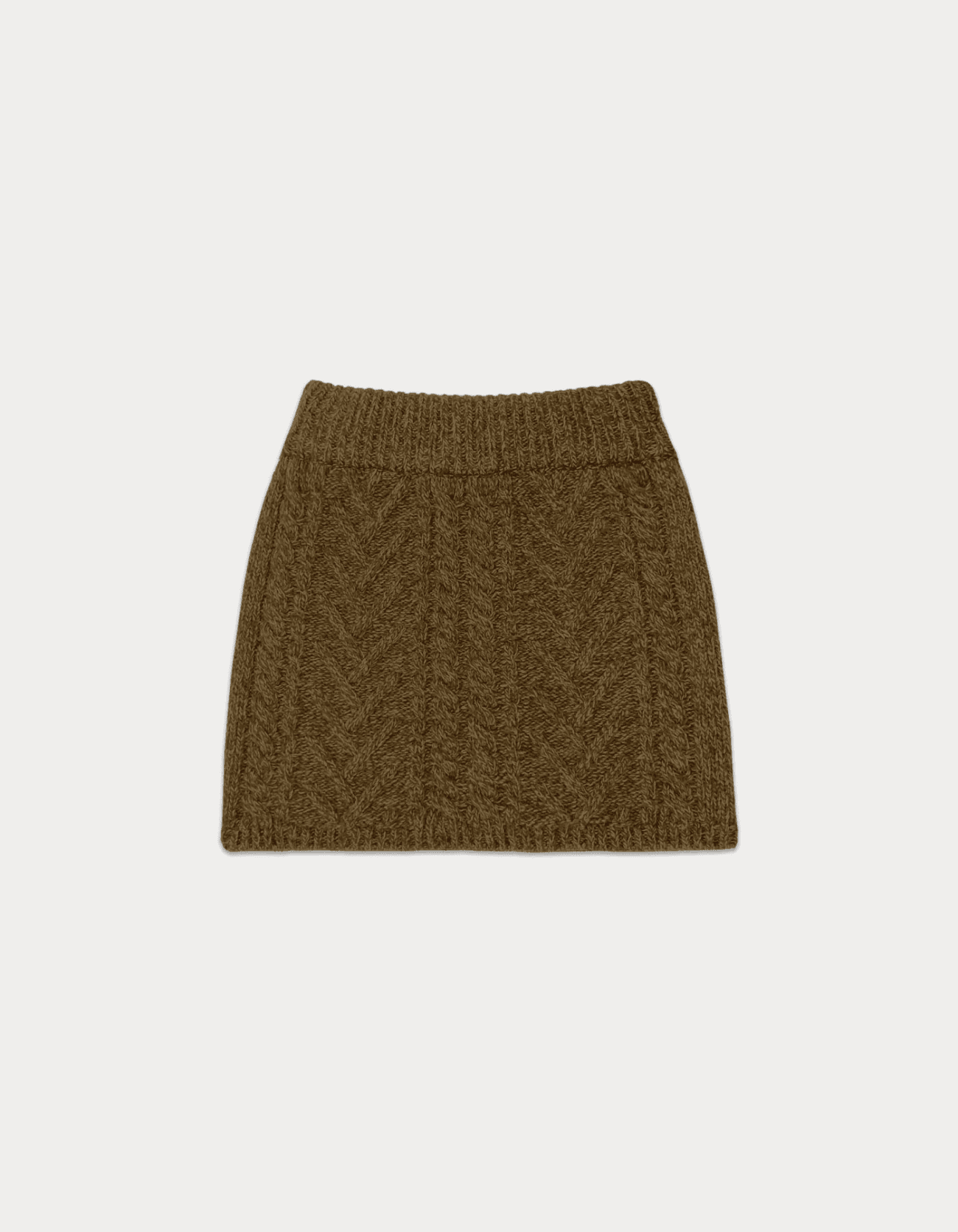 Colleen Cable Knit Skirt - Brown