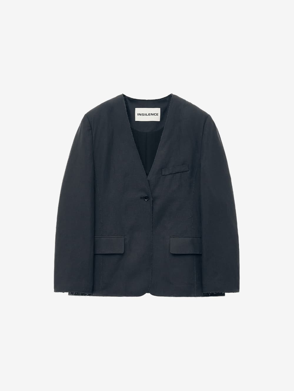 린넨 컷오프 자켓 WASHED BLACK