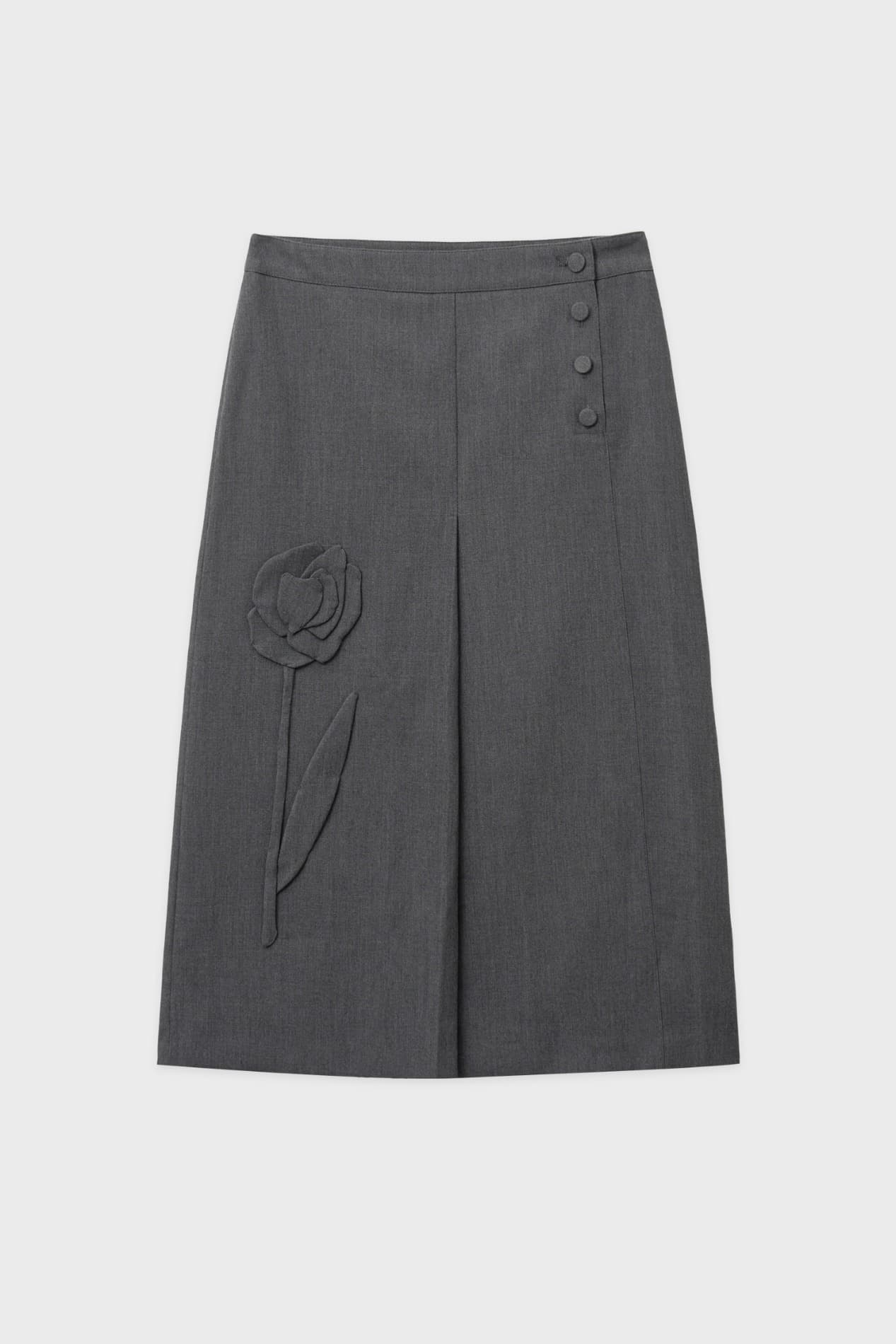SN Rose Applique Skirt (Grey)