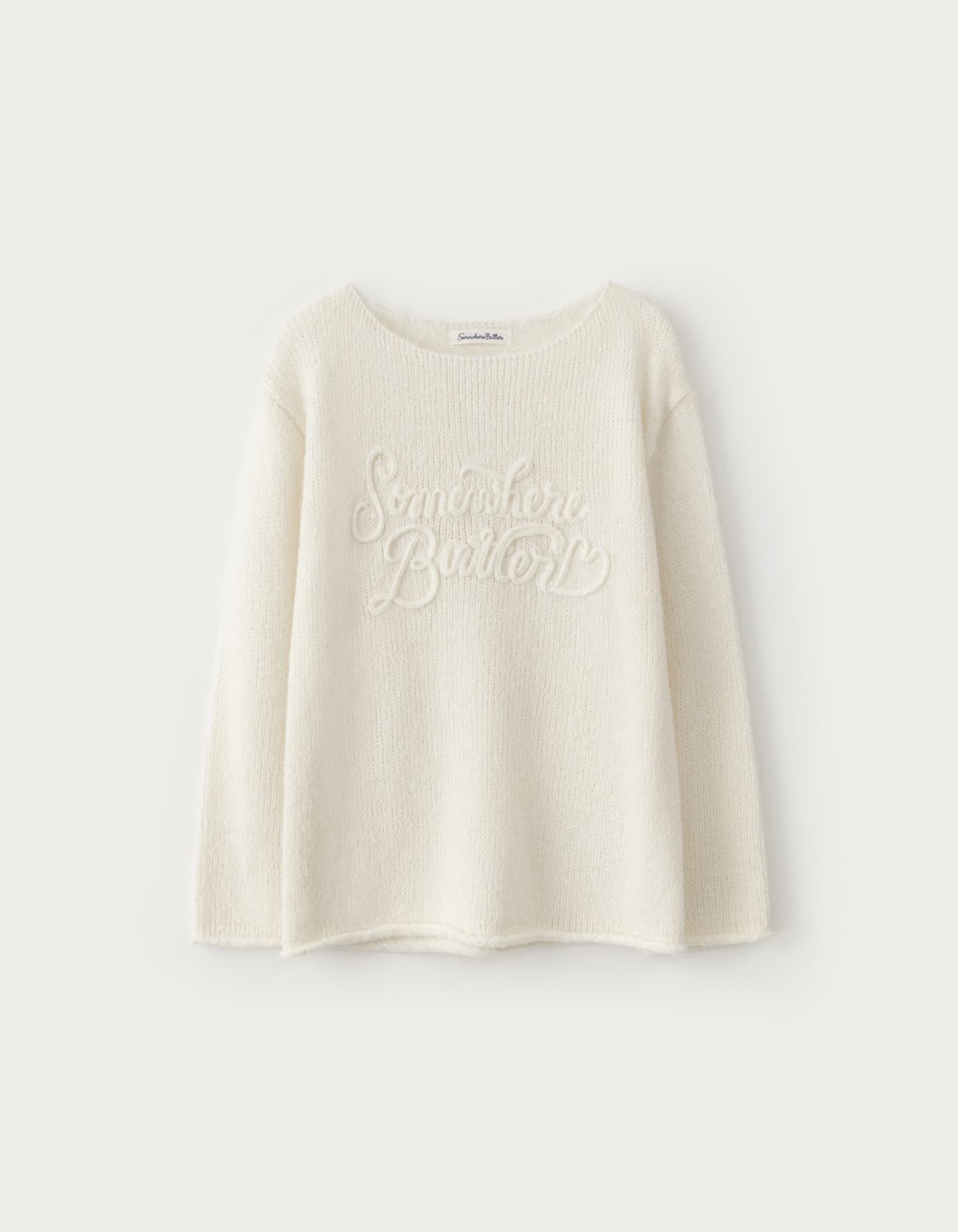 Mohair Letter Long Sleeve Knit - Ivory
