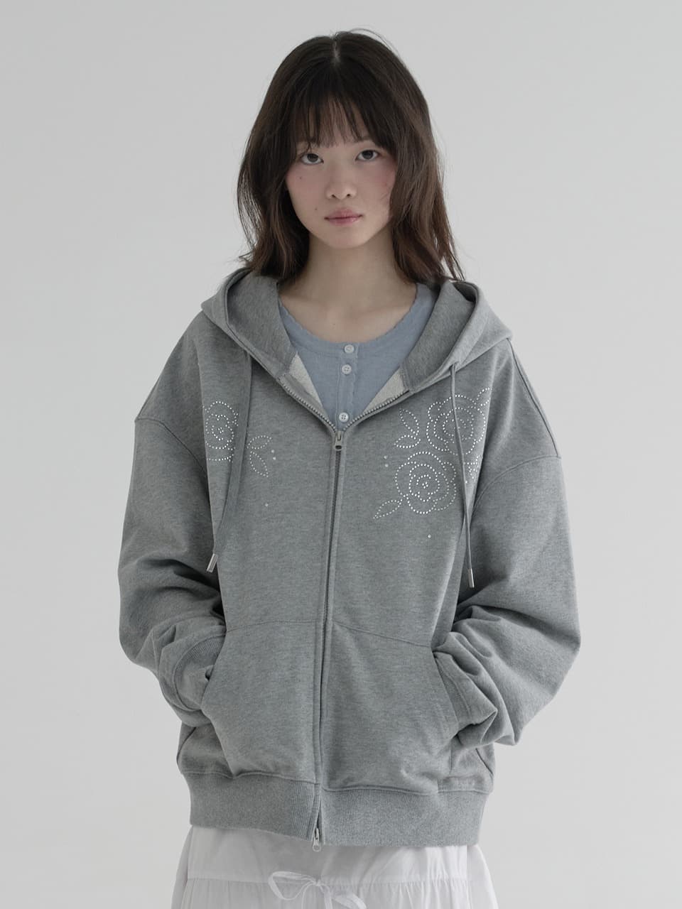 ROSE HOODIE ZIP-UP (MELANGE)