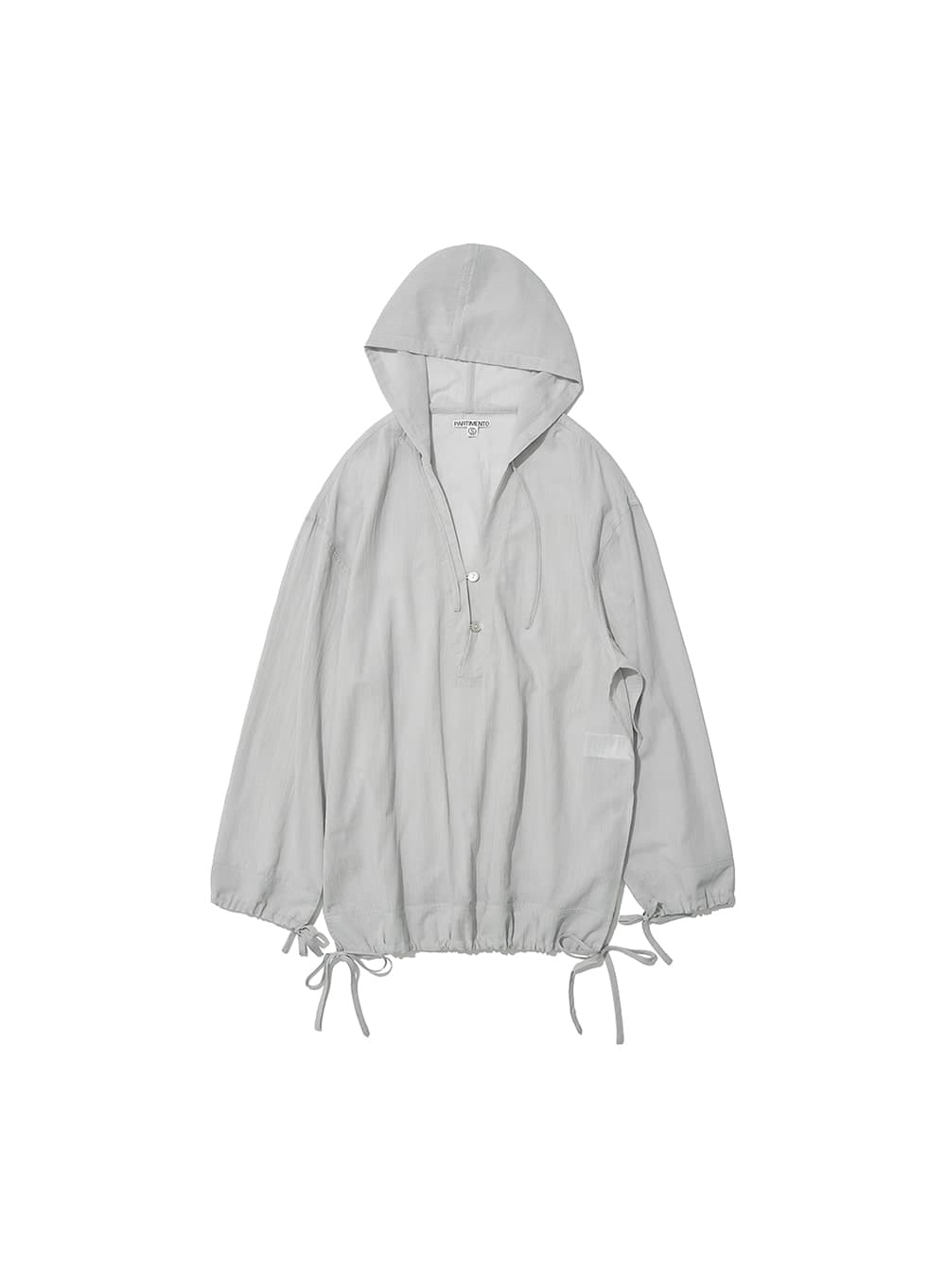 SHEER HOODED TUNIC TOP_LIGHT GREY