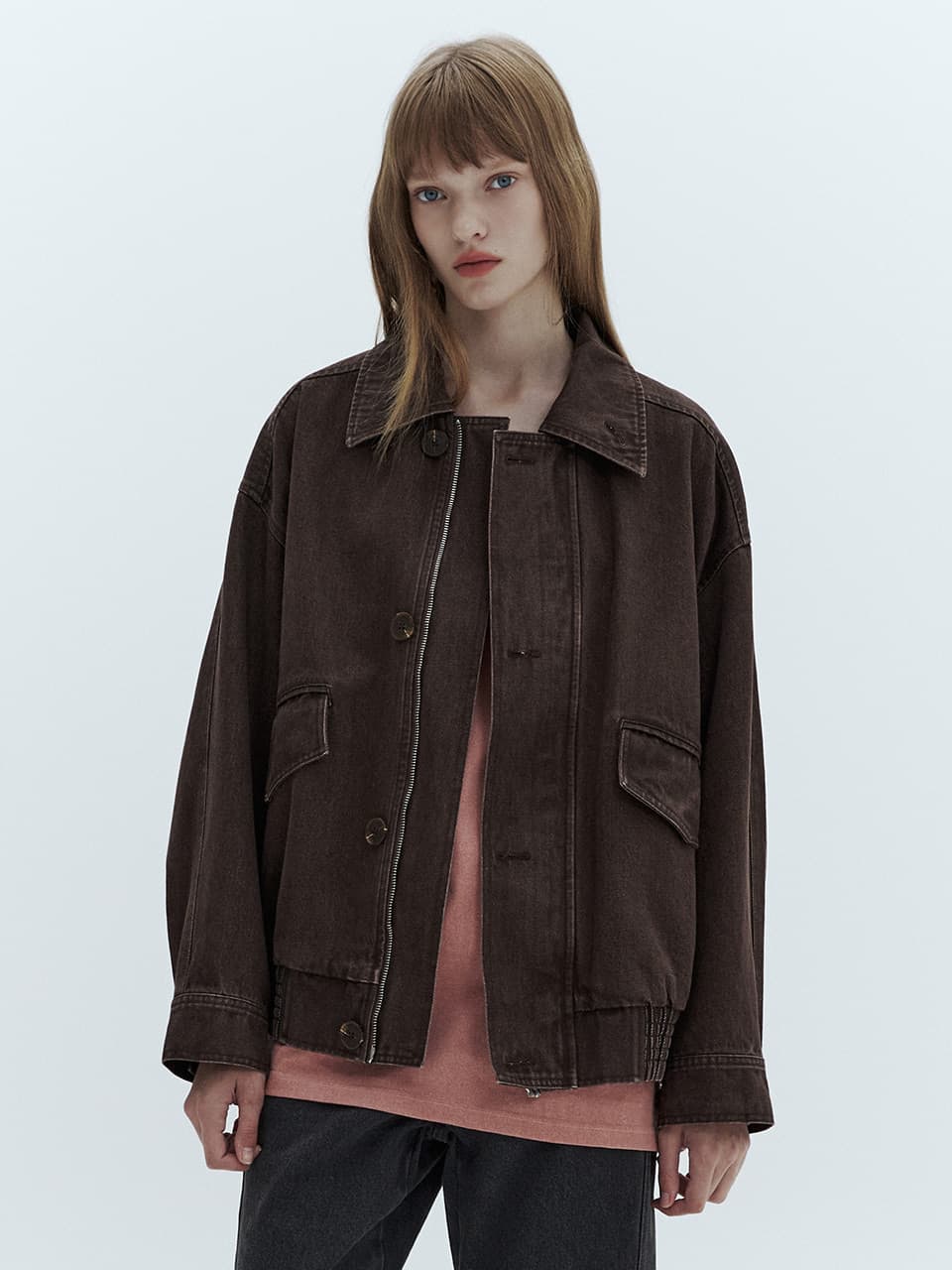 데님 포켓 점퍼_BROWN