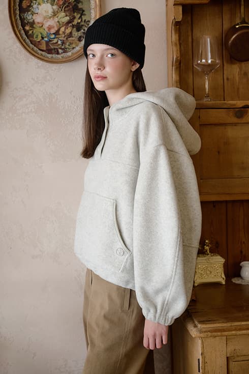 25WN fleece hoody pullover [OAT]