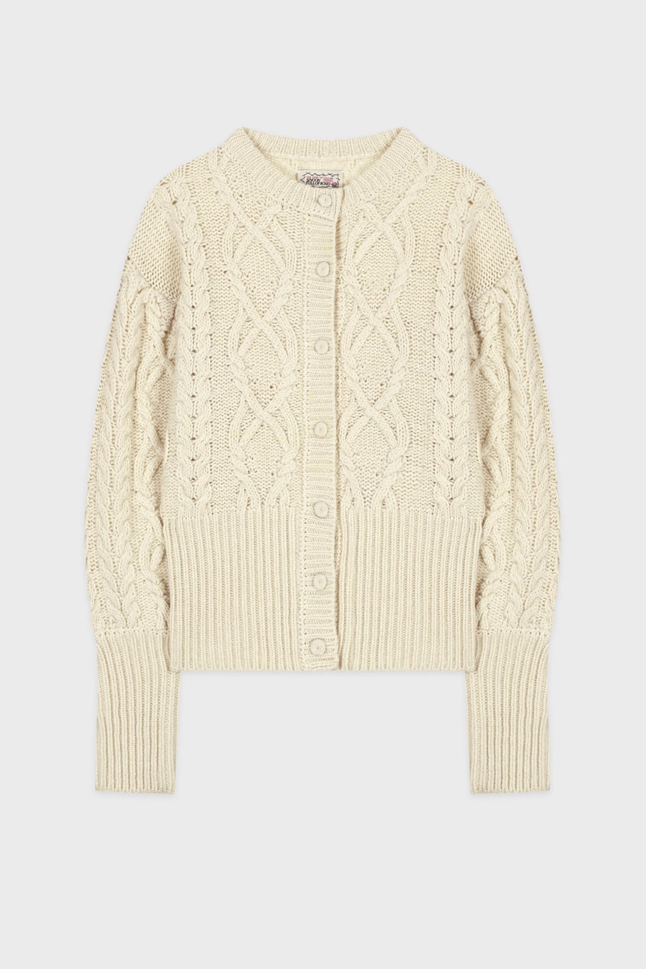 Twisted Puff Cardigan (Cream)