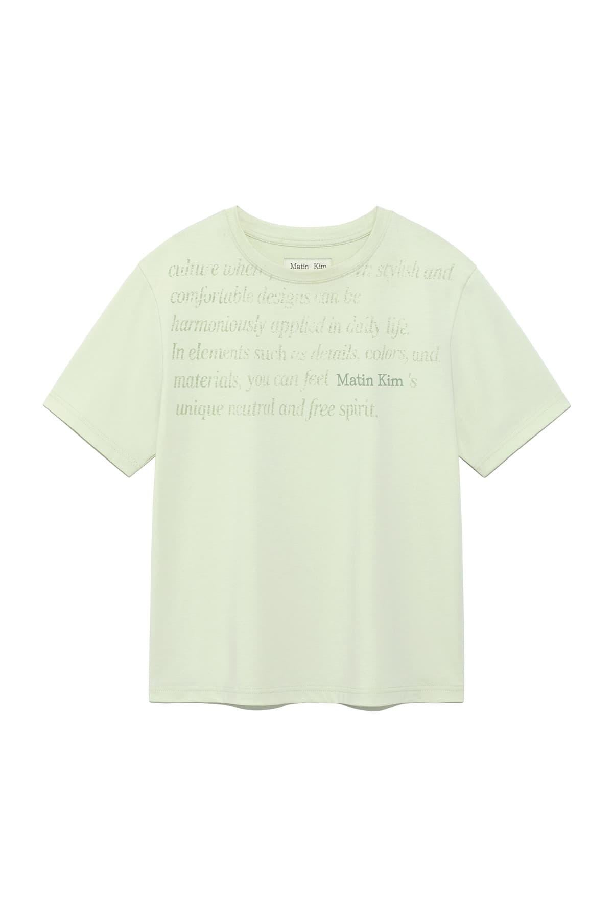 LOGO POINT LETTERING GRAPHIC TOP IN LIGHT GREEN