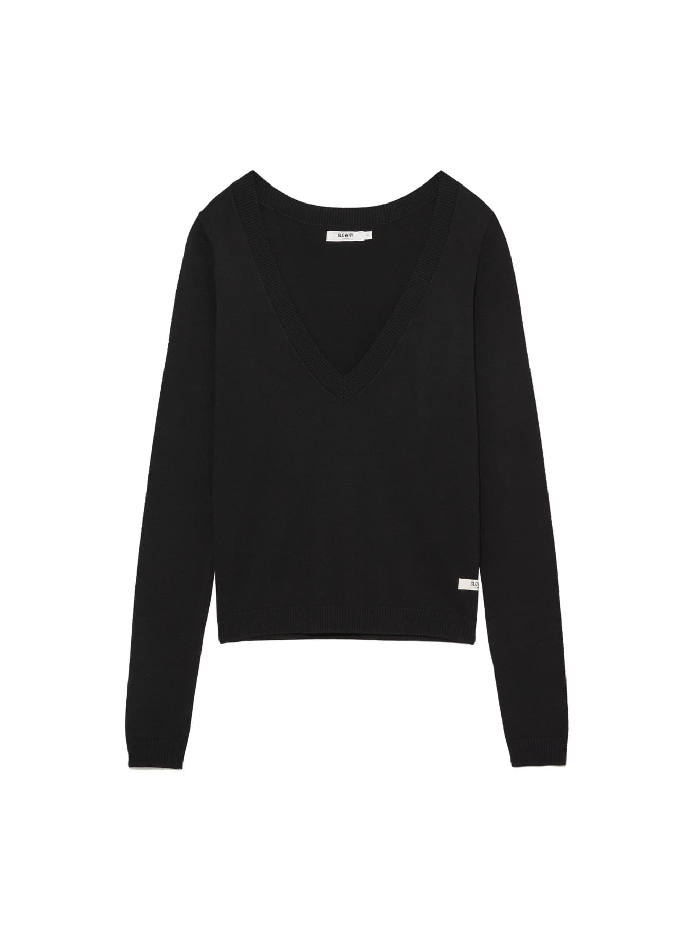 G DEEP V-NECK KNIT (BLACK)