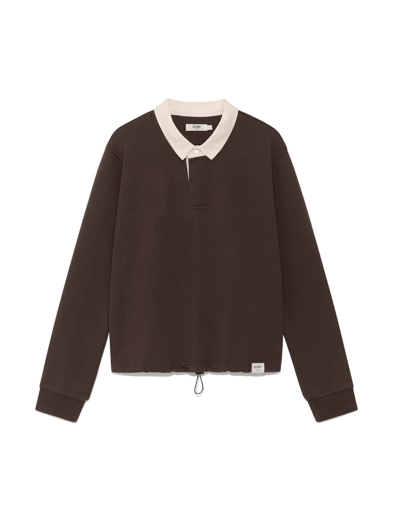 G CONTRAST POLO LONG SLEEVE (BROWN)