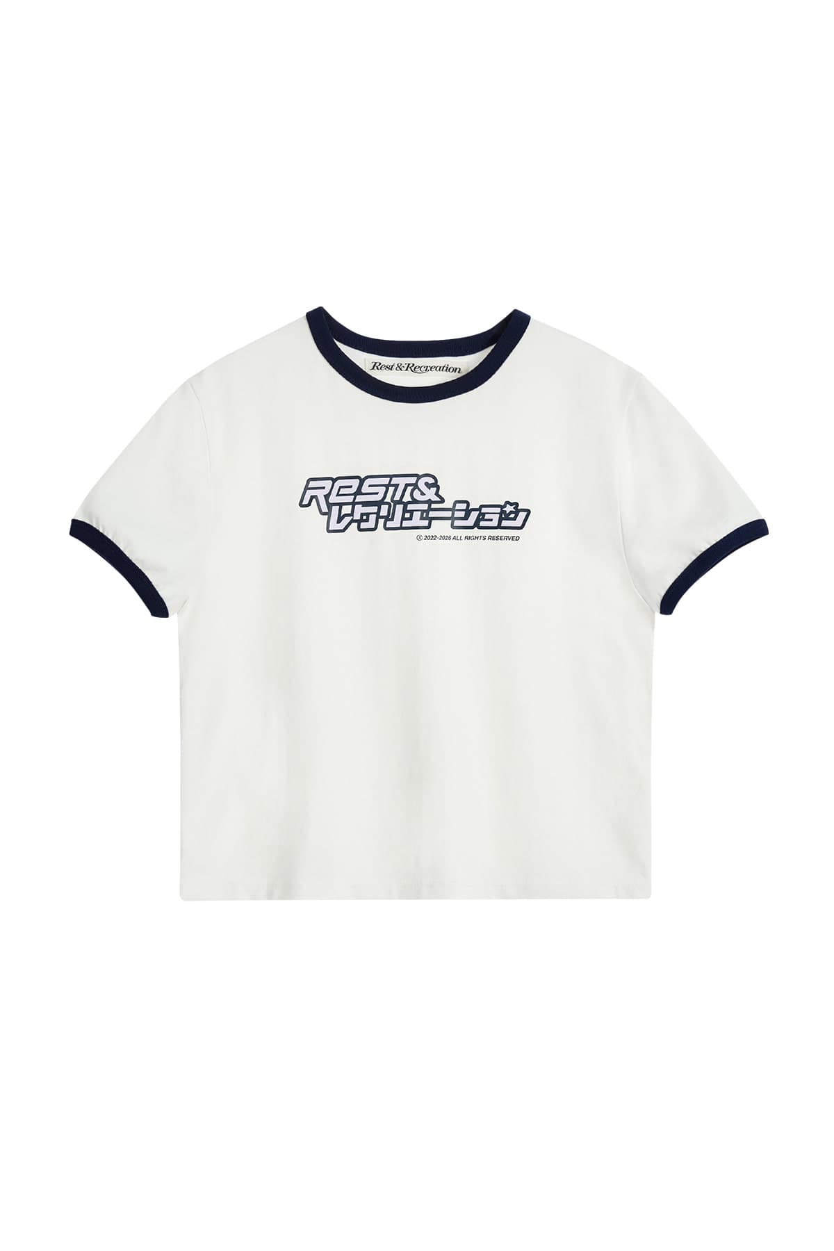 ANIME LOGO RINGER T-SHIRT - WHITE