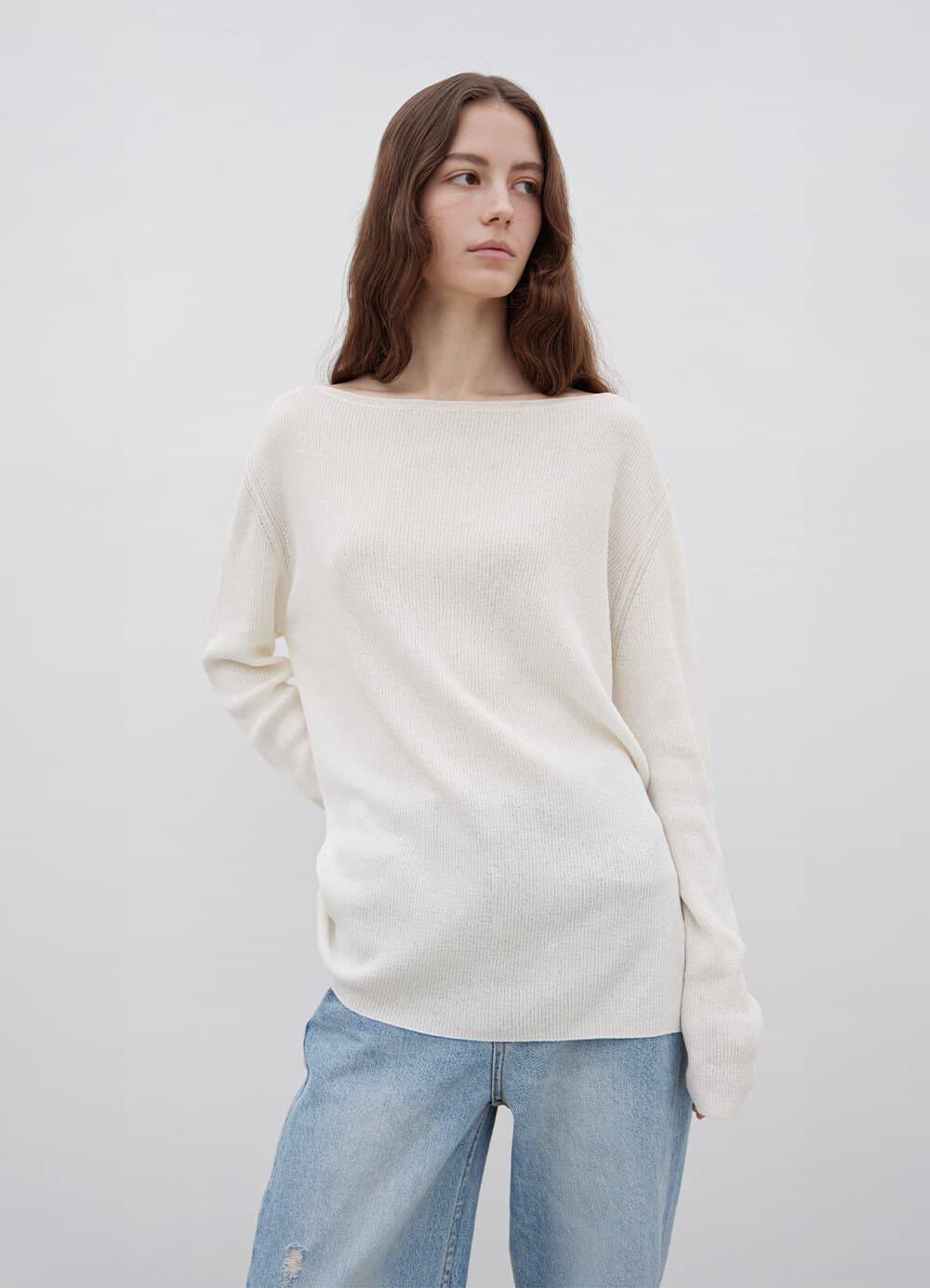 Relaxed Breeze Boatneck Knit - Off White