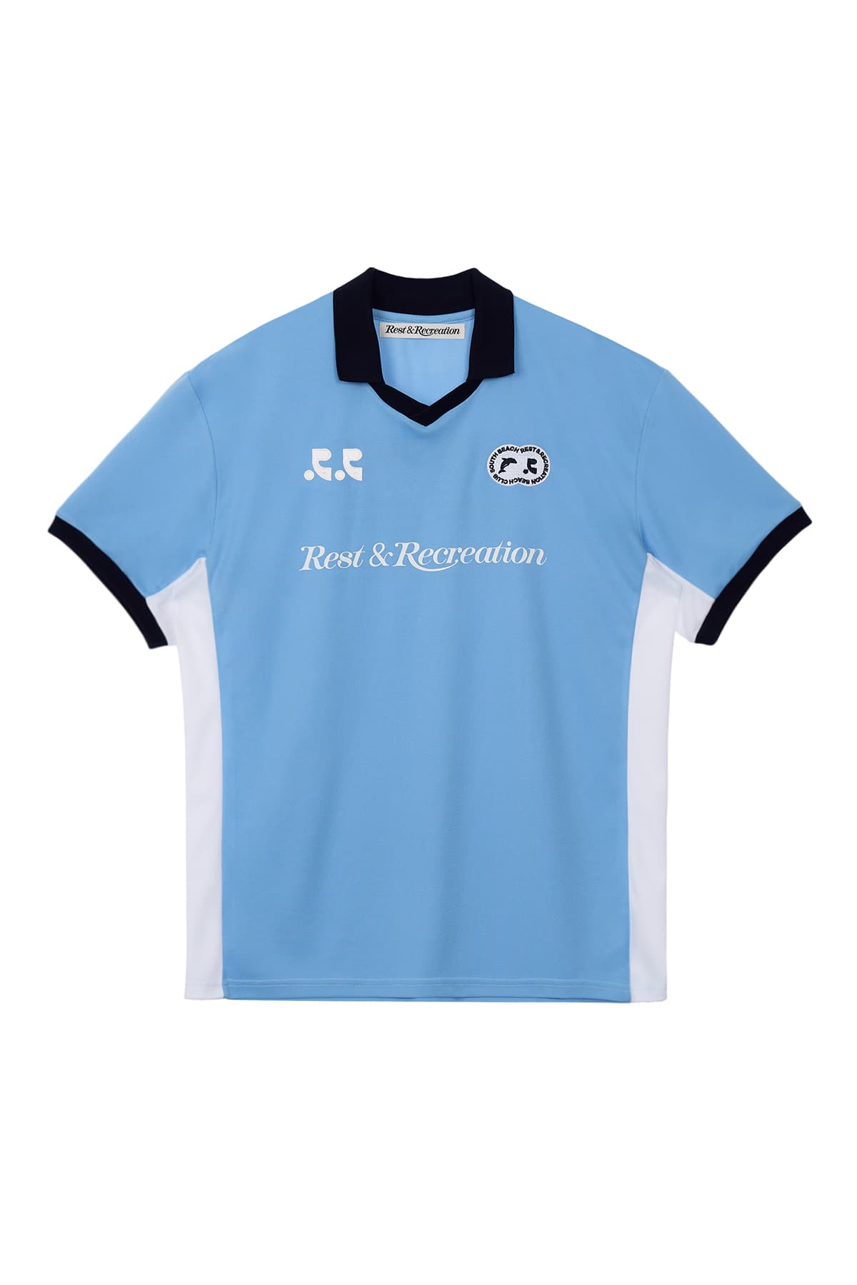 RR COLLAR JERSEY TOP - SKY BLUE