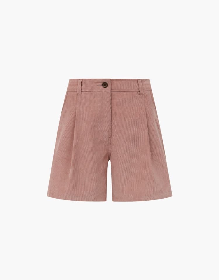corduroy half pants - pink