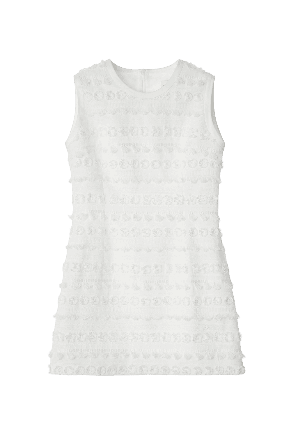 Textured Sleeveless Mini Dress (Whtie)