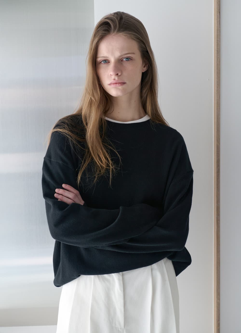 All-Day Cotton Round Knit - Black